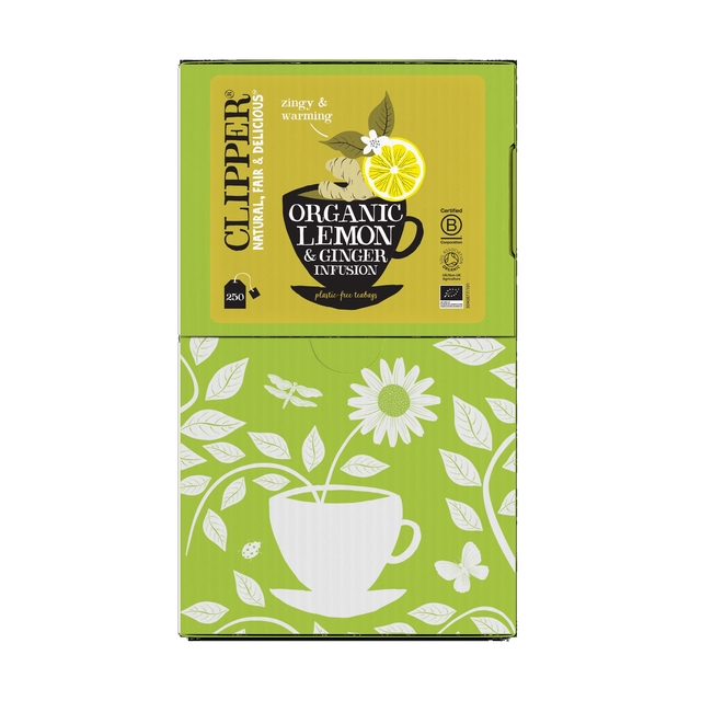 Thee Clipper infusion lemon & ginger bio 250 zakjes afbeelding