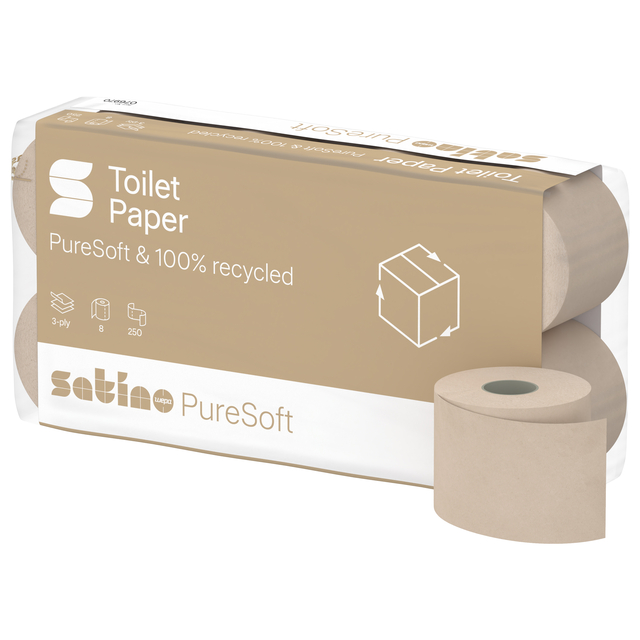 Toiletpapier Satino MT1 Puresoft 3-laags 250 vel naturel 076970