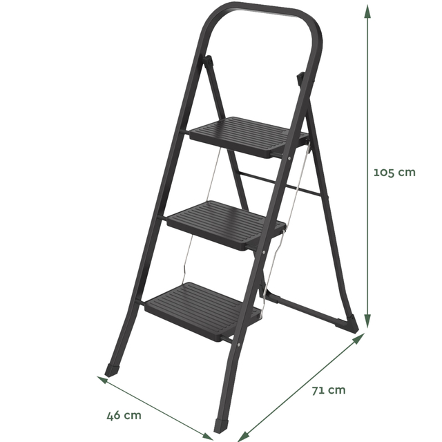 Huishoudtrap BRASQ 3 treden SL300 zwart — Foto 2 van 2