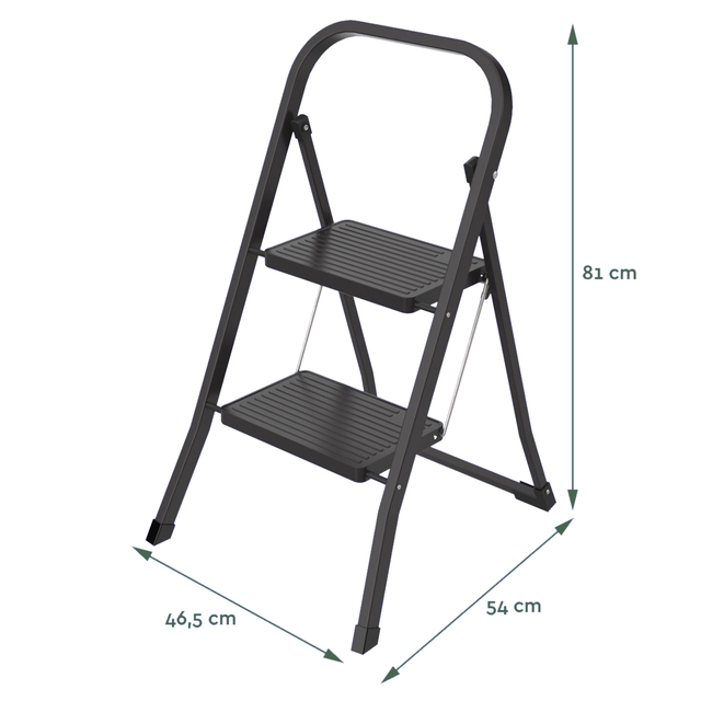 Huishoudtrap BRASQ 2 treden SL200 zwart — Foto 2 van 2