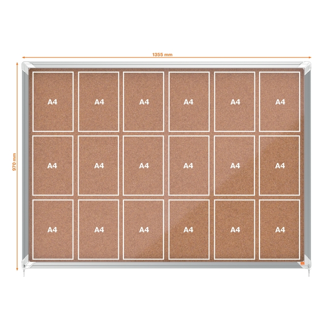 Binnenvitrine Nobo Premium Plus 18xA4 schuifdeur kurk — Foto 2 van 2