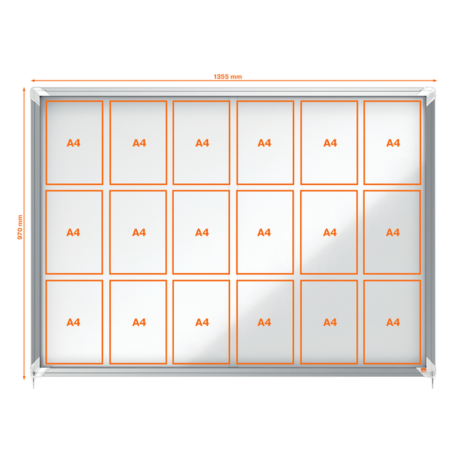 Binnenvitrine Nobo Premium Plus 18xA4 schuifdeur magnetisch — Foto 2 van 2