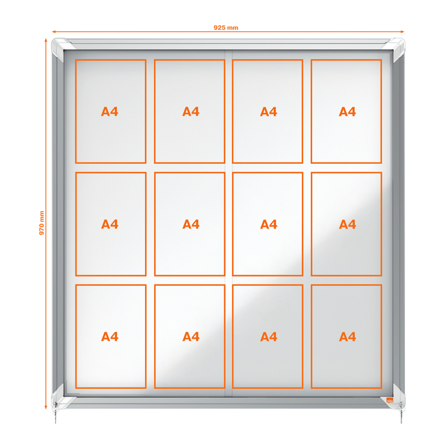 Binnenvitrine Nobo Premium Plus 12xA4 schuifdeur magnetisch — Foto 2 van 2