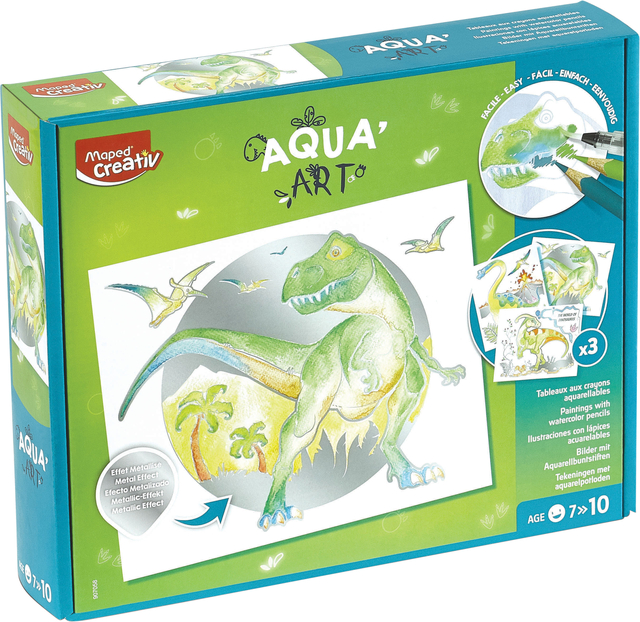 Hobbyset Maped Creativ Aqua&apos;Art dinosaurus 14-delig assorti afbeelding