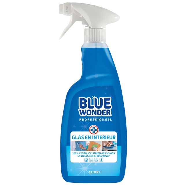 Glasreiniger Blue Wonder Prof glas en interieur spray 1liter afbeelding
