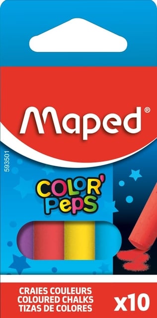 Schoolbordkrijt Maped Color&apos;Peps assorti stofvrij afbeelding