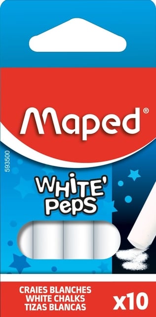 Schoolbordkrijt Maped White&apos;Peps set á 10 stuks wit afbeelding