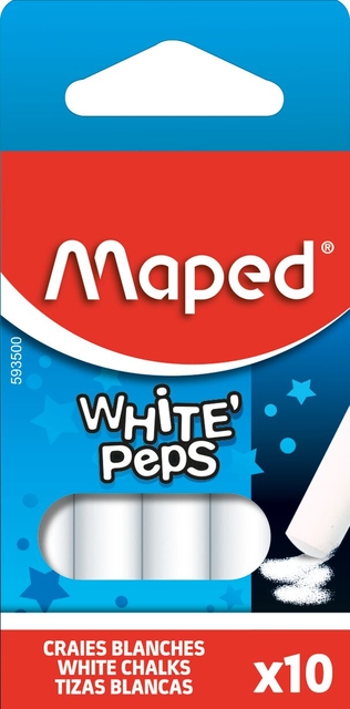 Schoolbordkrijt Maped White'Peps setá 10 stuks wit