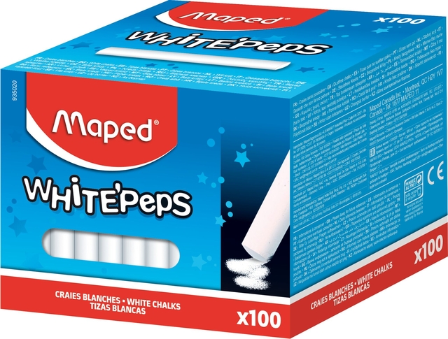 Schoolbordkrijt Maped White'Peps doos á 100 stuks wit — Foto 2 van 2