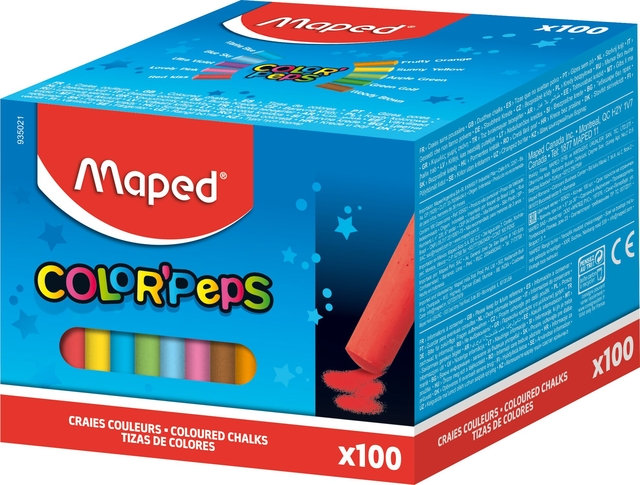 Schoolbordkrijt Maped Color'Peps assorti stofvrij — Foto 2 van 2
