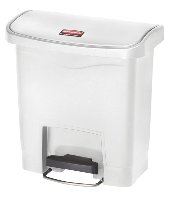 Pedaalemmer Rubbermaid Slim Jim Step-On 15liter wit afbeelding