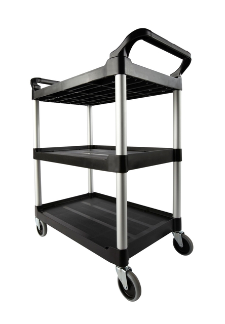 Serveerwagen Rubbermaid met 10cm zwenkwielen zwart afbeelding