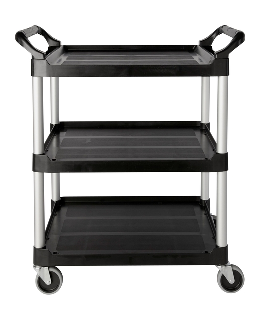 Serveerwagen Rubbermaid met 10cm zwenkwielen zwart — Foto 2 van 2
