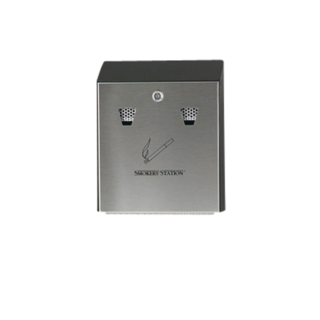 Asbak Rubbermaid Smokers' Station muurbevestiging zwart