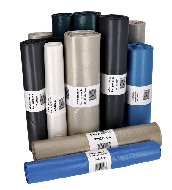 Afvalzak Cleaninq 60x80cm HDPE T23 60L zwart rol à 20 stuks — Foto 2 van 2