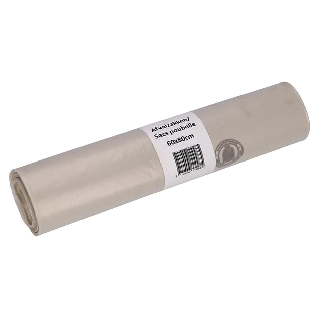 Afvalzak Cleaninq 60x80cm LDPE recycled T50 60L transparant rol à 20 stuks afbeelding