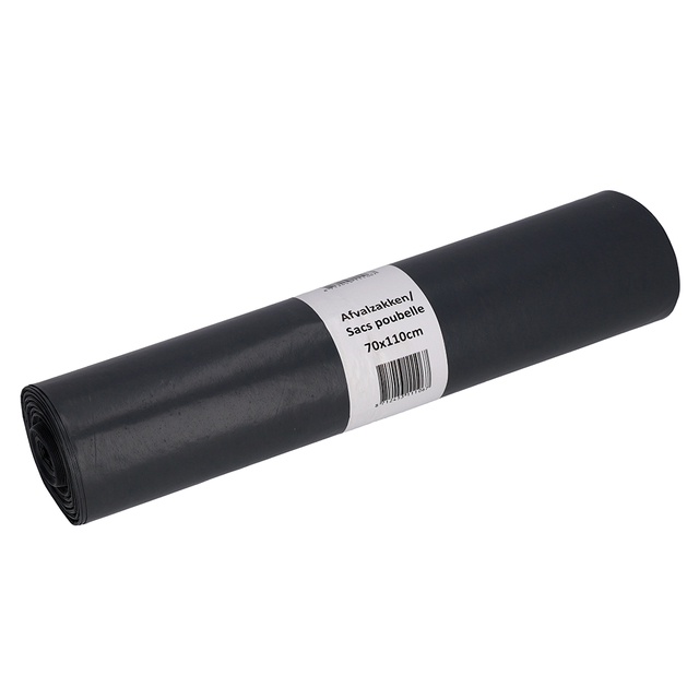 Afvalzak Cleaninq 70x110cm LDPE recycled T70 120L grijs rol à 20 stuks afbeelding