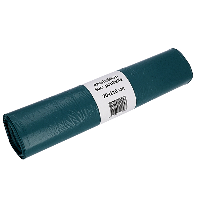 Afvalzak Cleaninq 70x110cm LDPE recycled T50 120L blauw rol à 20 stuks afbeelding