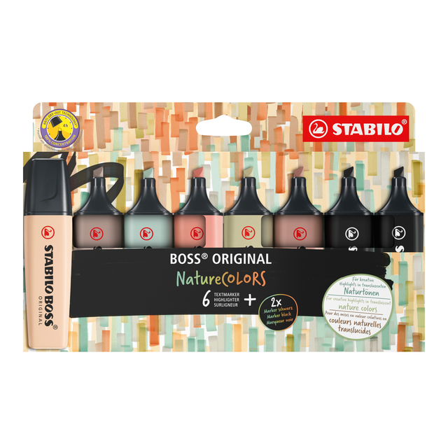 Markeerstift STABILO Boss 70/8 nature colors etui à 8 stuks afbeelding