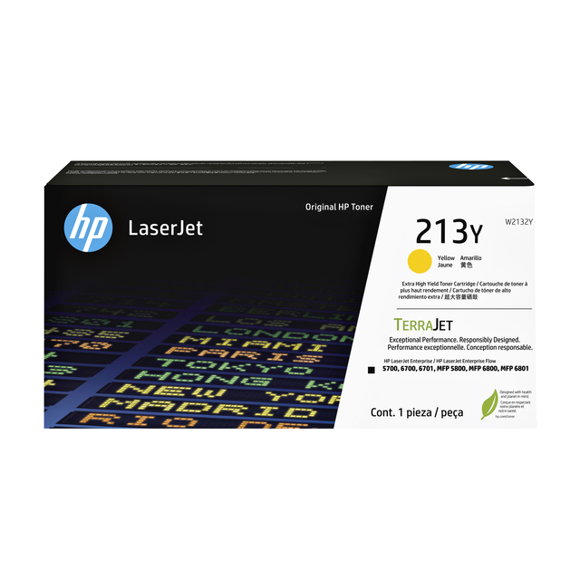 Tonercartridge HP W2132Y 213Y geel afbeelding