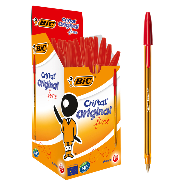 Balpen Bic Cristal fijn rood afbeelding
