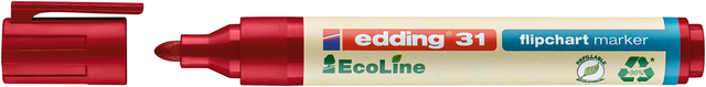Viltstift edding 31 Ecoline voor flipover rond 1.5-3mm rood afbeelding