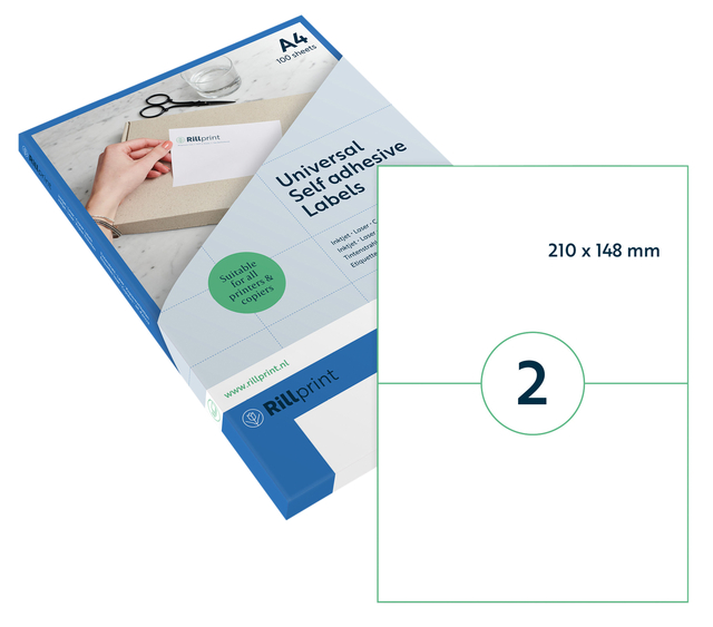 Etiket Rillprint 210x148mm mat transparant 50 etiketten afbeelding
