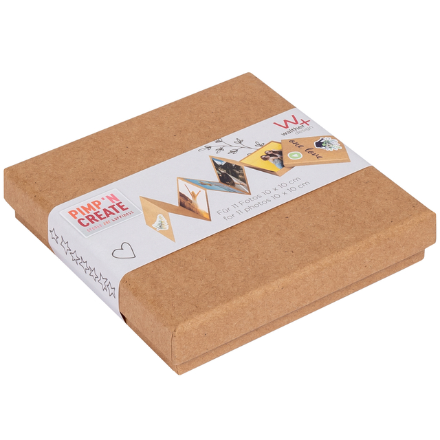 Leporello box walther design 11 foto&apos;s formaat 10x10cm kraft afbeelding