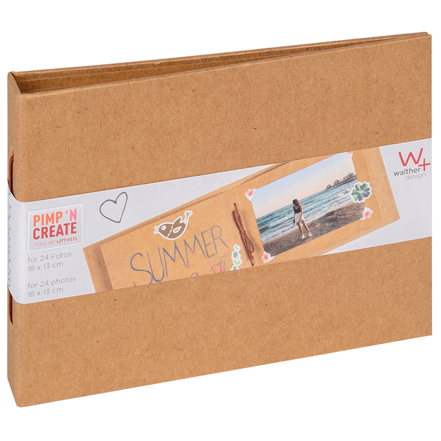 Fotoalbum walther design mini 24 foto&apos;s 13x18cm horizontaal kraft afbeelding