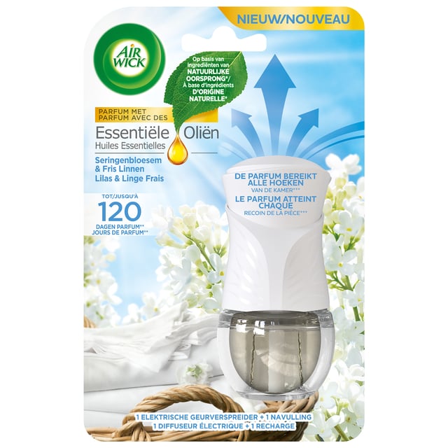 Luchtverfrisser AirWick Electrical Soft Cotton Starter Kit 19ml afbeelding