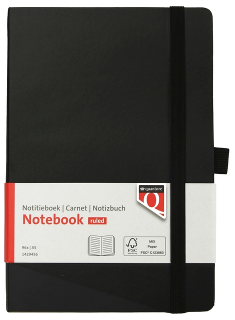 Notitieboek Quantore A5 flex lijn 192blz 80gr zwart afbeelding