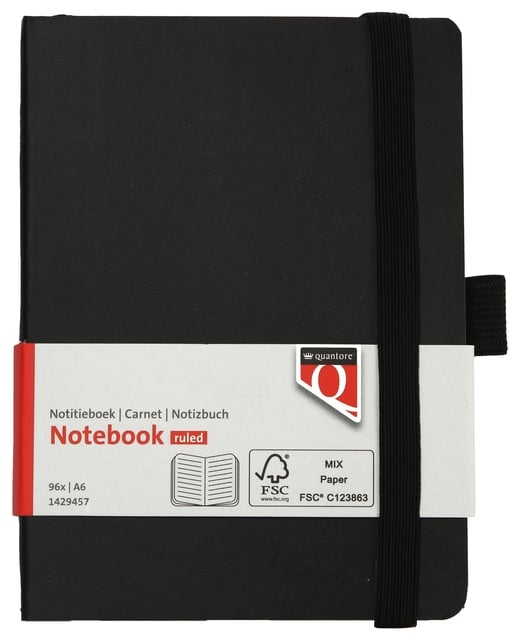 Notitieboek Quantore A6 flex lijn 192blz 80gr zwart afbeelding