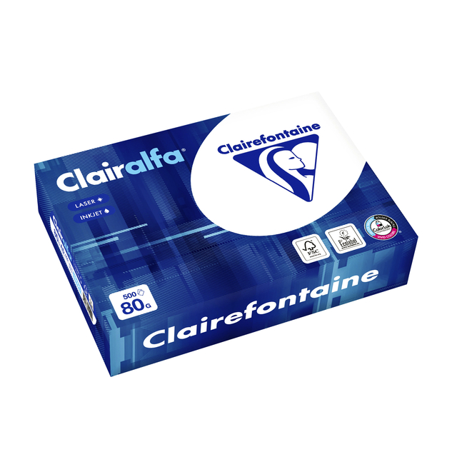Kopieerpapier Clairefontaine Clairalfa A5 80gr wit 500 vel afbeelding