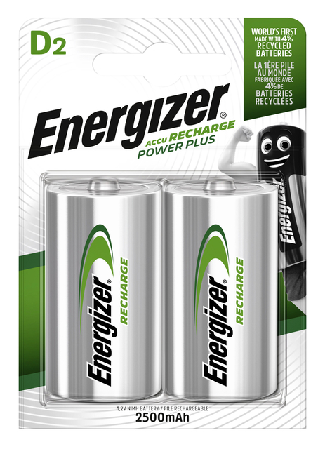Batterij oplaadbaar Energizer 2x D 2500mAh