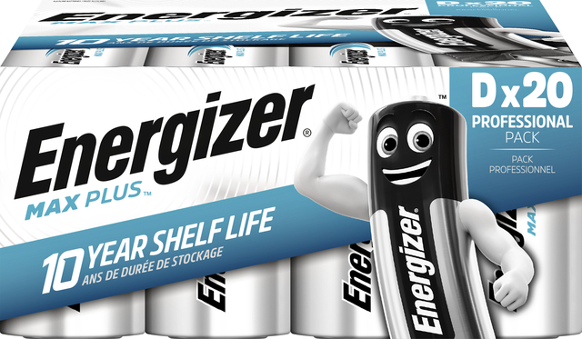 Batterij Energizer Max Plus 20xD alkaline afbeelding