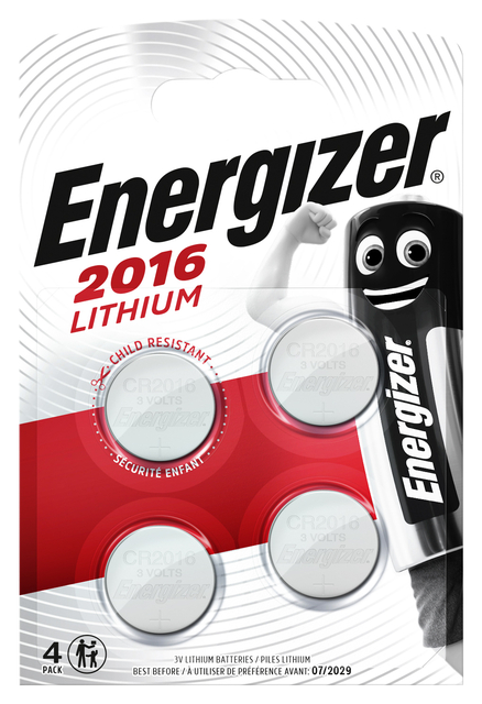 Batterij Energizer knoopcel 4xCR2016 lithium afbeelding