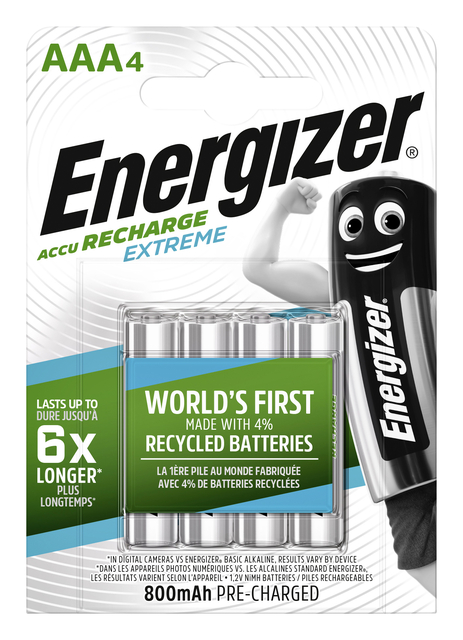 Batterij oplaadbaar Energizer 4xAAA 800mAh afbeelding