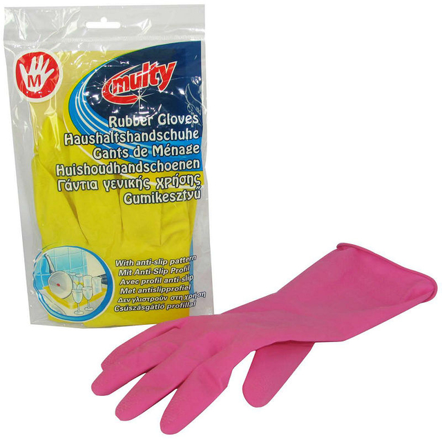 Huishoudhandschoen Multy latex Medium assorti afbeelding