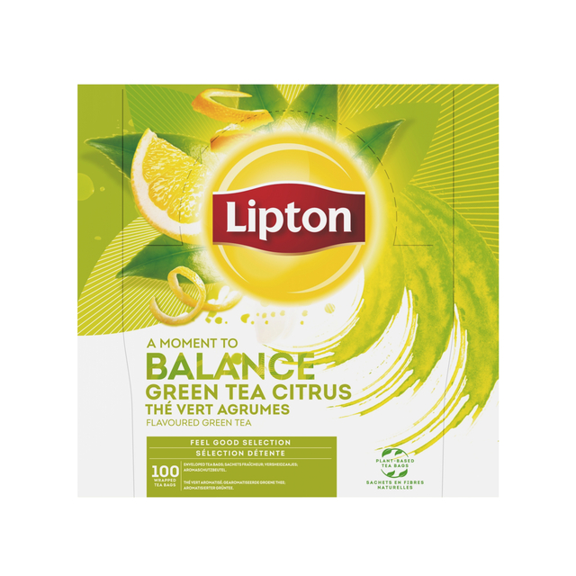 Thee Lipton Balance green tea citrus 100x1.5gr afbeelding