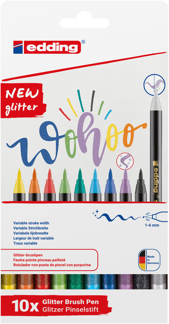 Brushpen edding 1340 glitter assorti set à 10 stuks afbeelding