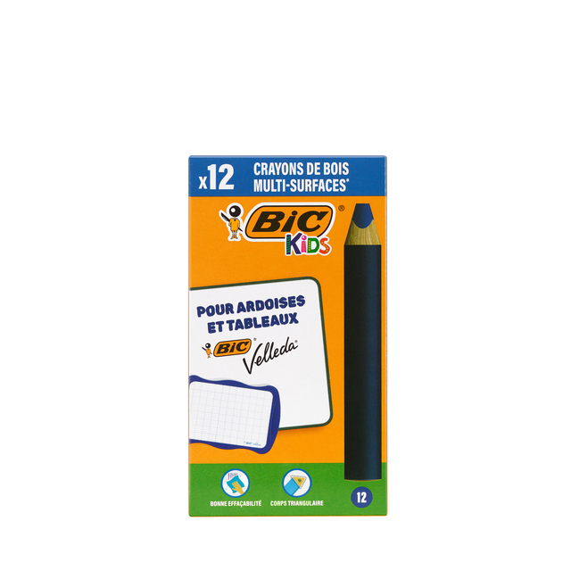 Whiteboardpotlood BicKids Multi Surface blauw doos à 12 stuks afbeelding