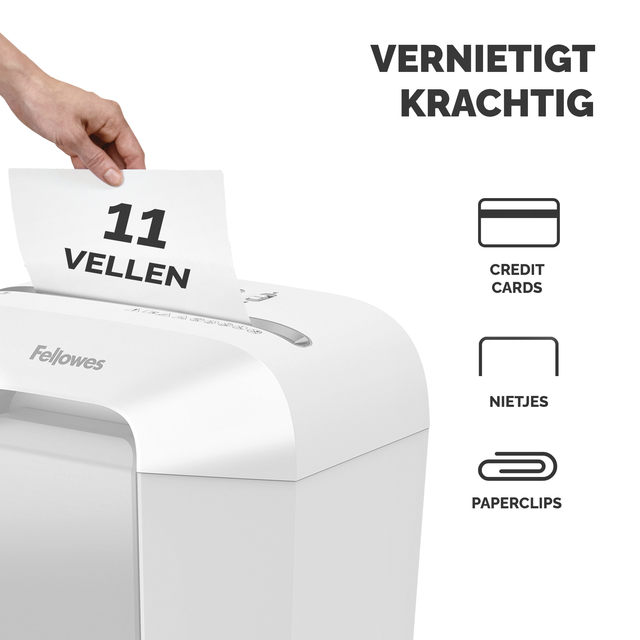 Papiervernietiger Fellowes Powershred LX70 snippers 4x40mm wit — Foto 2 van 2