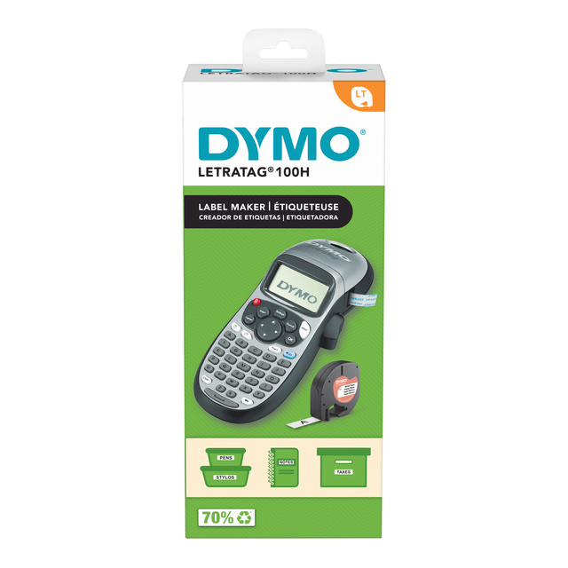 Labelprinter Dymo LetraTag 100H draagbaar abc 12mm zilverkleurig special edition afbeelding
