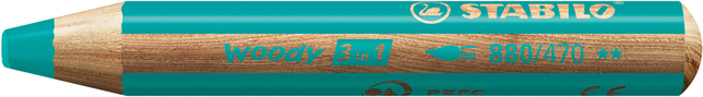 Kleurpotloden STABILO 880 woody 3 in 1 multitalent turquois afbeelding