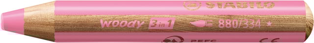 Kleurpotloden STABILO 880 woody 3 in 1 multitalent roze afbeelding