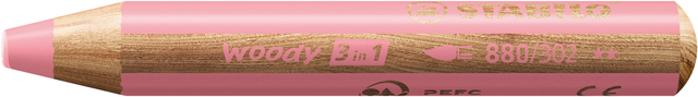 Kleurpotloden STABILO 880 woody 3 in 1 multitalent pastel roze afbeelding