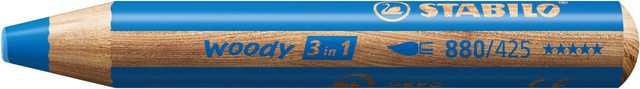 Kleurpotloden STABILO 880 woody 3 in 1 multitalent middelblauw afbeelding