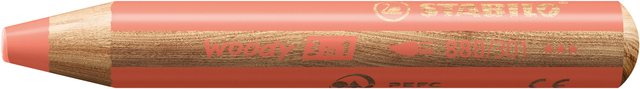 Kleurpotloden STABILO 880 woody 3 in 1 multitalent pastel rood afbeelding