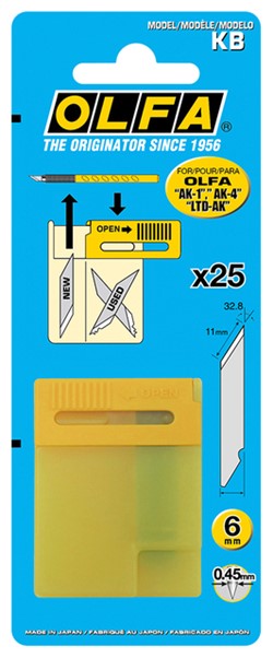 Reservemes Olfa KB blister à 25 stuks