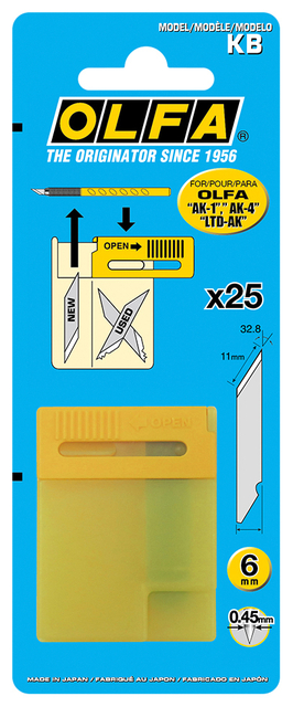 Reservemes Olfa KB blister à 25 stuks afbeelding